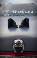 Car with Fishtail Auto 3D printing and scanning services logo on a white background and the FTA3DP-F-FL-TLRS product on display