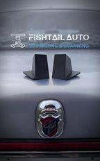 Car with Fishtail Auto 3D printing and scanning services logo on a white background and the FTA3DP-F-FL-TLRS product on display