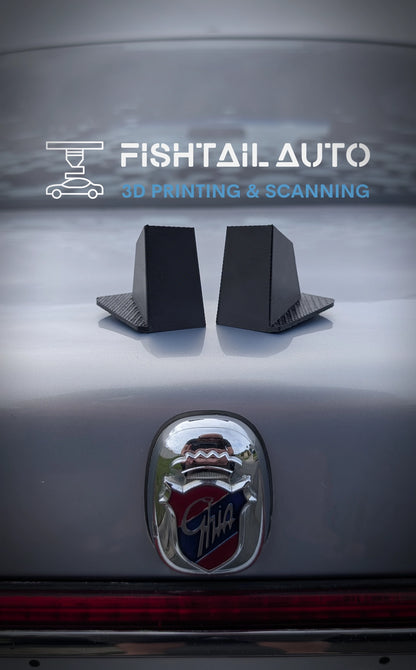 Car with Fishtail Auto 3D printing and scanning services logo on a white background and the FTA3DP-F-FL-TLRS product on display