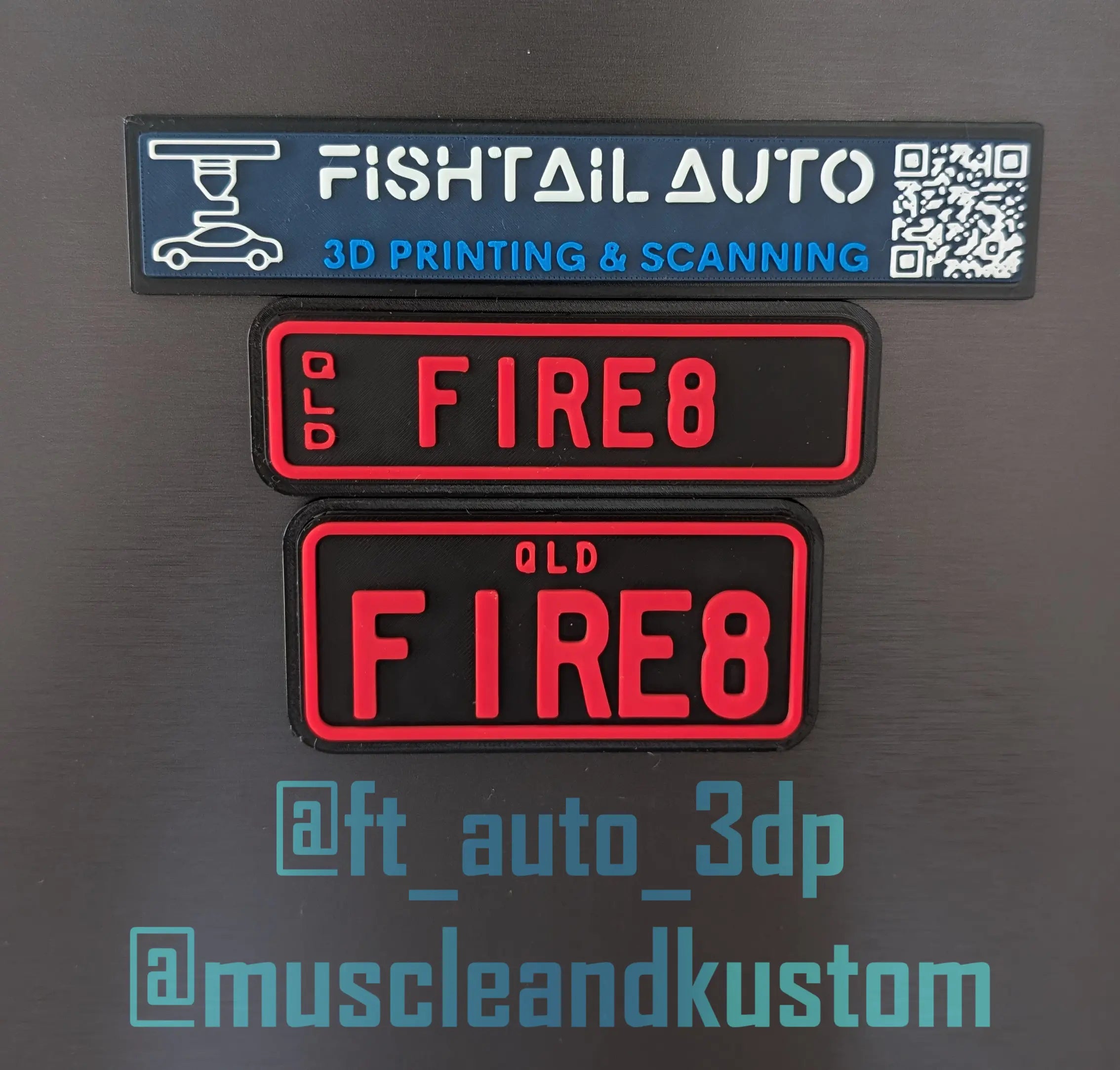 FTA3DP Personalised License Plate Toolbox/Fridge Magnets - Fishtail Auto 3D Printing and Scanning